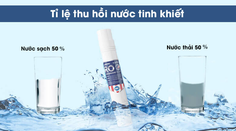 Tỷ lệ thu hồi nước tinh khiết ổn định