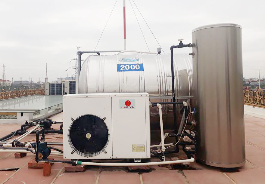 Cấu tạo và nguyên lý hệ thống nước nóng trung tâm Heatpump 