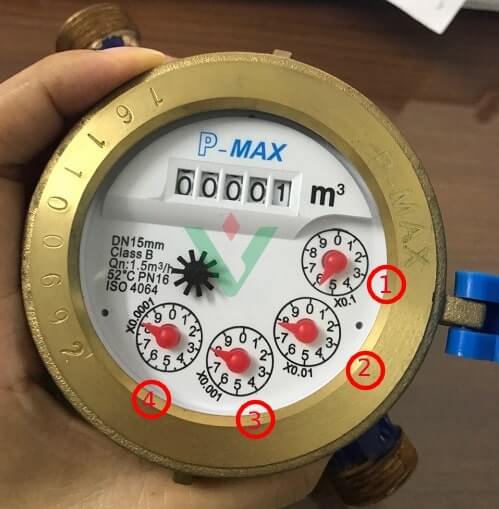 Đồng hồ đo nước 4 số